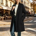 thumbnail image 2 of Kttectoa Coat for Women Fall Winter Wool Tweed Mid Long Open Front Coat Solid Refined Commuter All Match Outwear, 2 of 5