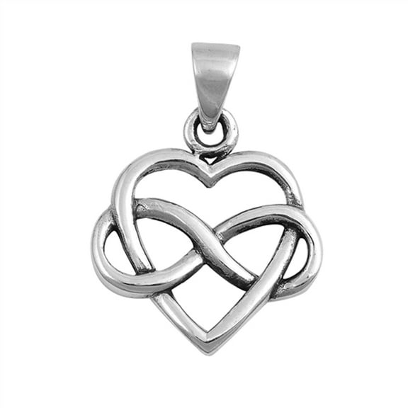 Sterling Silver Infinity Heart Pendant Forever Love Knot Promise Charm 925 New Jewelry Female Unisex