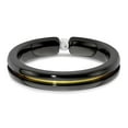 thumbnail image 4 of Grey Titanium Ring Band Wedding Multi-colored Grooved Sapphire (Colors) Round White, 4 of 7