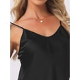 thumbnail image 5 of DARING DIVA Women's Satin Silky Camisole Sleeveless Cami and Shorts Pajamas Set S Black, 5 of 7