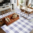 thumbnail image 5 of Purple White Buffalo Check 3x5 Area Rugs, Farmhouse Plaid Modern Geometric Non-Skid Rubber Backing Large Rectangle Rugs - Living Room Bedroom Home Office, Indoor Floor Mat Carpets Washable Rug, 5 of 9