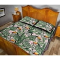 thumbnail image 4 of Tucán verde tropical selva palmera patrón Edredón Juego de Cama, 4 of 5