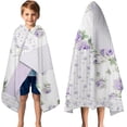 thumbnail image 3 of Pioneer Flower Floral Print Pattern Hooded Bath Towel，50"x30" for Ages 3 To 12 Kids, Quick Dry Lightweight Soft Microfiber Hood Beach Towel Cover Up for Kids, 3 of 7