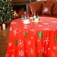 thumbnail image 3 of Manteles Redondos Ganeen 12 Piezas 213 cm Copos de Nieve Navidad, 3 of 7