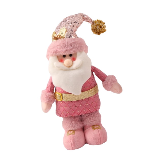 Centro de mesa de muñeca con decoración navideña, muestra una linda decoración navideña para interiores. Papá Noel