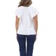 thumbnail image 3 of Blusa de manga corta con volantes para mujer INSPIRE CHIC, con ojales y cuello con cordón, tops casuales L blanca, 3 of 6