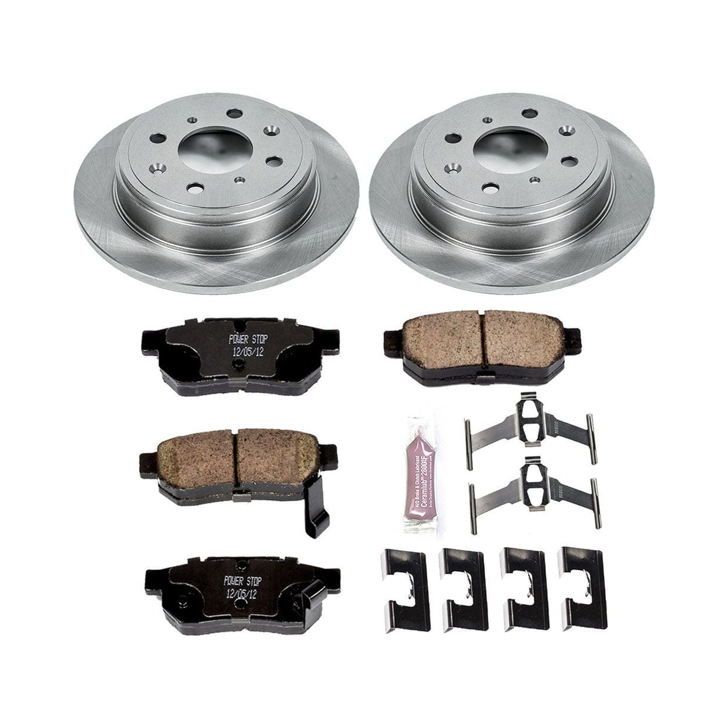 Power Stop Rear Stock Replacement Brake Pad and Rotor Kit KOE408