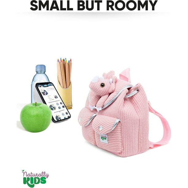 Naturally KIDS Petit Sac à Dos Avec Dinosaure Rose Peluche pour Enfants 3 4  5 Ans - Cadeau Anniversaire Fille Garcon 2 3 4 5