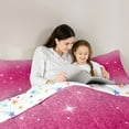 thumbnail image 5 of Castle Fairy Kids Glitter Print Twin Comforter Sets,Abstract Gradient Bedding Set, 5 of 8