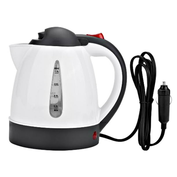 Hervidor de agua de acero inoxidable de 1000 ML, hervidor caliente para coche, apagado automático, ebullición rápida de 12/24 V