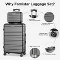 Famistar 4Pc Black Hardside Luggage Set with TSA Lock & 360¬∞ Spinner