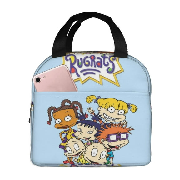 Cartoon Rugrats Lunch Bag Pink Cactus Reusable Lunch Tote Insulated Cooler Lunch Box Handbag For School Office Picnic Travel Gifts