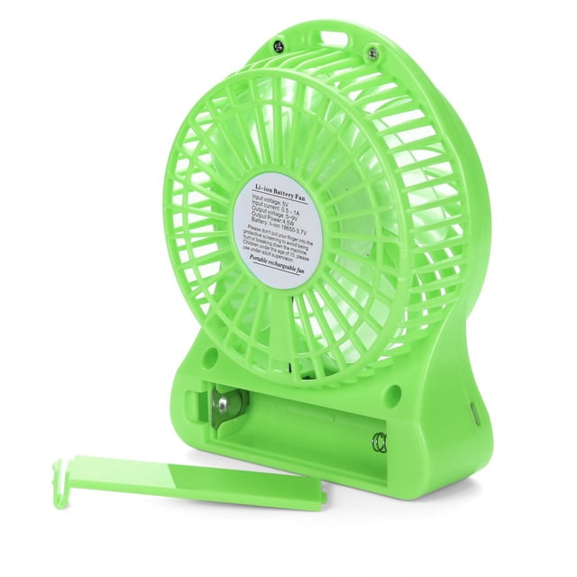 Portable Rechargeable LED Light Fan Cooler Mini Desk USB 18650 Battery Fan