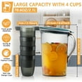 thumbnail image 2 of Mirdinner Plastic Water Pitcher with Lid, Fridge Door Reusable Clear Plastic Water Pitcher Perfect for Making Tea Juice Cold Drink, Large Capacity Water Jug Teapot 71 oz and 4 Cups, BPA Free, 2 of 6
