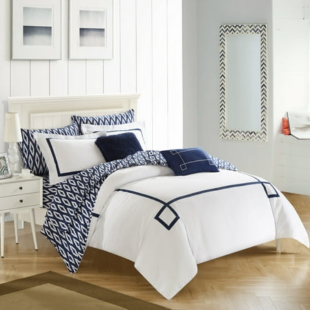 Chic Home 9 Piece Edrea Contemporary Greek Key Embroidered