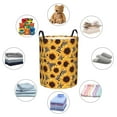 thumbnail image 6 of Daiia Artistic Zebra Print Sunflower Round Laundry Basket with Handles Thickened Waterproof Circular hamper,Dirty Clothes Storage Basket for Bedroom,Bathroom,College Dorm-Medium, 6 of 8