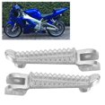 thumbnail image 3 of Cuque 2 piezas Reposapiés delanteros de motocicleta Reposapiés de aleación de aluminio Reposapiés Pedales Pedales con accesorios de montaje Aptos para Yamaha R1 R6 R6S 1998-2014 Amonsee No, 3 of 7