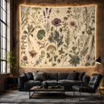 thumbnail image 6 of Botanical Illustrations with Butterfly on Parchment, Serene Vintage for Nature Lovers, Celestial Botanical Art, Housewarming Gift Tapestry Wall Hanging for Bedroom and Living Room, 6 of 7