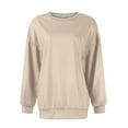 thumbnail image 5 of Oversized Sweatshirt for Women Crewneck Solid Color Long Sleeve Shirts Sweatshirt, 5 of 5