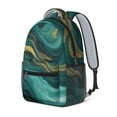 thumbnail image 2 of Teal Gold Marble Backpack for School,Cute School Bag,Schoolbag with Adjustable Shoulder Straps & Padded Back,15.3"x11"x6.7", 2 of 6