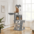 thumbnail image 3 of Alden Design 54" Cat Tree with Hammock, Basket and Scratching Post Tower, Light Gray, 3 of 13