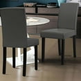 thumbnail image 5 of PU Dining Chairs Set of 2 Large Dining Chair with Wood Legs,Gray, 5 of 10