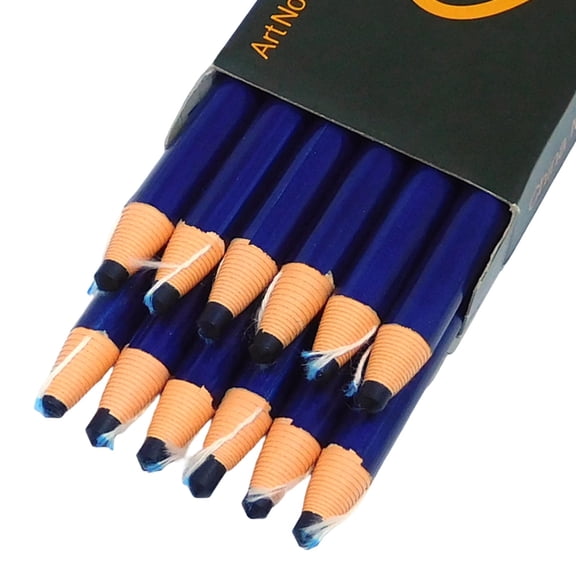 JGAIUMG 12PCS Peel-Off Wax Grease Pencils, Non-Sharpening Erasable Oil-Based China Markers, Moisture Resistant Multi-Surface Drawing Markers for Glass Metal Plastic Wood, Blue