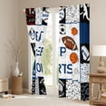 thumbnail image 3 of Homewish Eat Sleep Sports Black Out Curtains for Kids Teens Adults,Basketball Football Baseball Curtains Pack of 2 (42x63 Each),Ball Gamer Bedroom Curtains,Lightweight Room Decor, 3 of 6