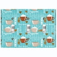thumbnail image 1 of Metal Light Switch Wall Plate Outlet Cover (Mocha Coffee Bean Espresso Cup Cappuccino Light Teal - Triple Toggle), 1 of 2