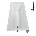 thumbnail image 6 of Streamline NAL-5520-CH 66 in. x 32 in. Acrylic Left-Hand Drain Alcove Bathtub in Glossy White With External Drain in Polished Chrome, 6 of 10