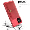 thumbnail image 6 of Feishell for iPhone 12 Case, iPhone 12 Pro Case Wallet, ID&Credit Card Holder Slots Pockets Wallet Back Cover Stand Flip Folio Leather Magnetic Absorption Cover For iPhone 12/12 Pro 6.1", red, 6 of 7