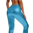 thumbnail image 5 of UVEASISHA Women's Faux Leather Leggings High-Waisted Stretchy Athletic Tights Night Out Fashion Events Carnival Party Skinny Pants with Pockets Light Blue XXL, 5 of 7