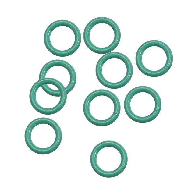 Anillos de goma de fluorocarbono 5.5mm OD, 3.5mm diámetro interior, 1mm de ancho, junta de sellado verde 10 piezas