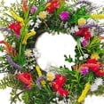 thumbnail image 1 of Guirnalda decorativa de flores silvestres artificiales para primavera y verano, decoración para puerta 35 cm Ndcxsfigh Libre de BPA, 1 of 3