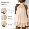 thumbnail image 3 of Womens Summer Dresses Halter Tie Mini Dress, Chiffon Elegant A-Line Backless Sundress Beach Vacation Party Outfit Women, 3 of 7
