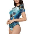 thumbnail image 2 of Balery Watercolor Turtle4 Women's Short Sleevee Crew Neck Bodysuit Tops Short Sleeve Tops Basic-X-Large, 2 of 9