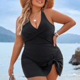 thumbnail image 5 of QHFBli Women Plus Size Swim Dress Swimsuit One Piece Tummy Control Bathing Suits Modest Criss Cross Swim Suits, 5 of 8