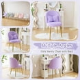 thumbnail image 6 of Zimtown Vanity Makeup Chair Armless Home Office Chair for Bedroom or Study Faux Rabbit Fur, Purple, 6 of 8