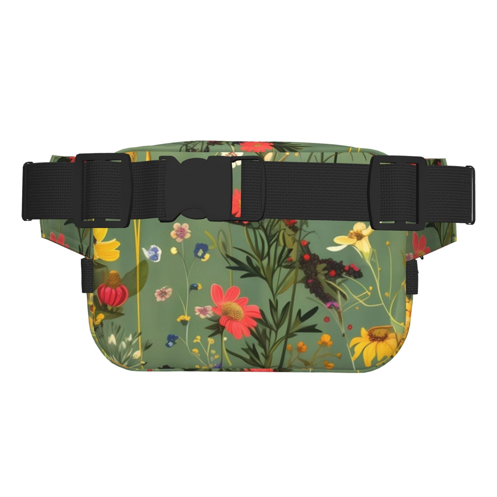 Picia Botanical Garden With Cats Print Square Double-Layer Waist Bag Mini Adjustable Waist Belt Bag Exercise Running Travel Hiking