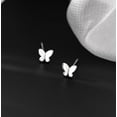 thumbnail image 3 of Solid 925 Sterling Silver Tiny Butterfly Earrings Studs for Women Teens Tiny Studs Earrings, 3 of 7