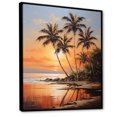 thumbnail image 2 of Designart "Sunset Bronze Beach Getaway With Tropical Palms II" Palms & Palm Trees Floater Framed Canvas Prints, 2 of 5