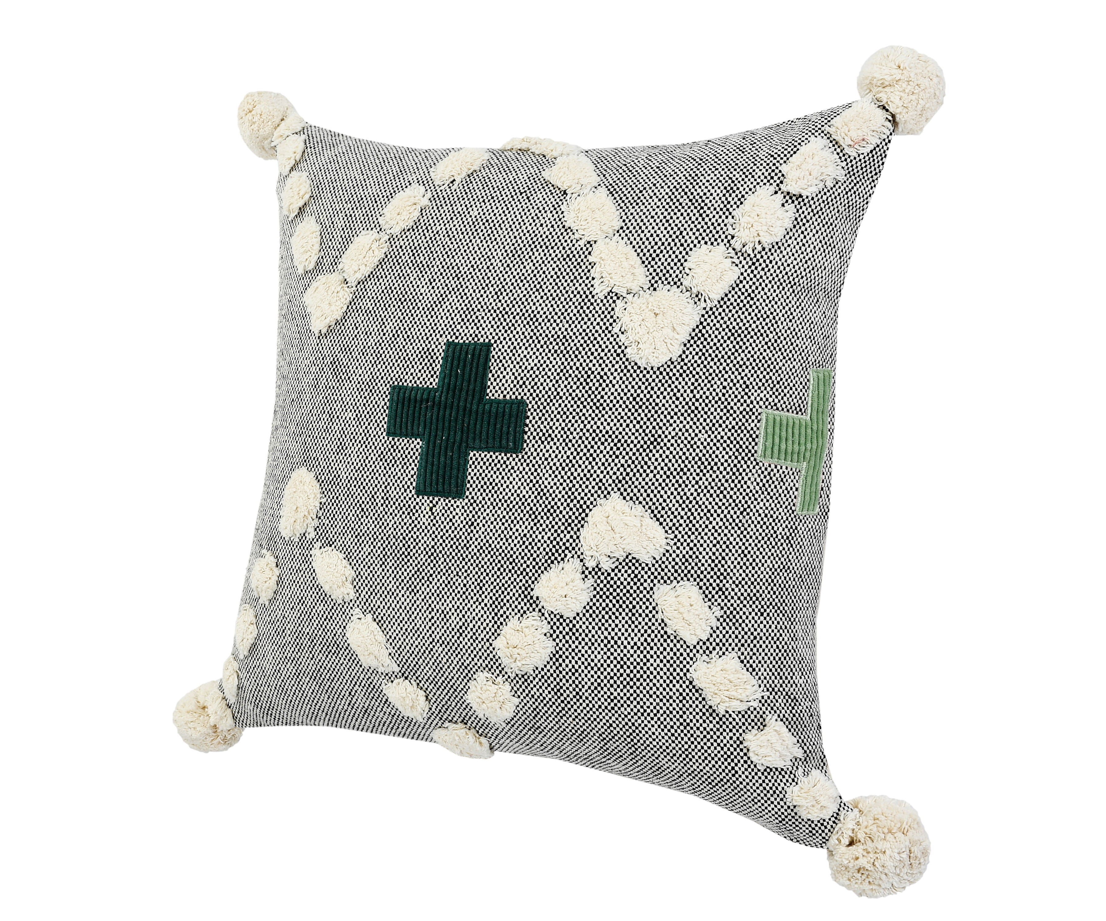 Harlow Hill Aaron 20" x 20" Chevron Cotton Adult Decorative Feather Filled Pillow, Gray/Multicolor