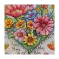 thumbnail image 4 of WYYP Flowers Heart Watercolor Painting Square Tablecloth 100% Polyester Fiber 52*52, 4 of 8