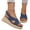 Blue, variant on Cross Strap Wedge Sandals, Faux Suede Platform Shoes, Women's Cross Strap Espadrille Wedge Sandals Faux Suede Slingback Platform Shoes Summer Open Toe Comfort Walking Heels, Blue 5.5