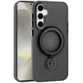 thumbnail image 2 of For Samsung s25 Plus/s24 Plus Hoop Kickstand [Magnetic Circle] HD Transparent Chrome Hybrid - Black, 2 of 3