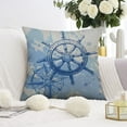 thumbnail image 3 of Blue Compass Anchor Sailboat Throw Pillow Cases 16x16, Set of 2, Coastal Navigation Throw Pillow Cases, Ocean Theme Decorative Cushion Covers for Couch Sofa Room, 3 of 7