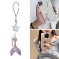 thumbnail image 2 of Bottone Cute Fish Tail She11 Bead Charm Pendant Chain Phone Strap Pocket Keychain Strap Hangings Decoration for Key Bag Purse, 2 of 7