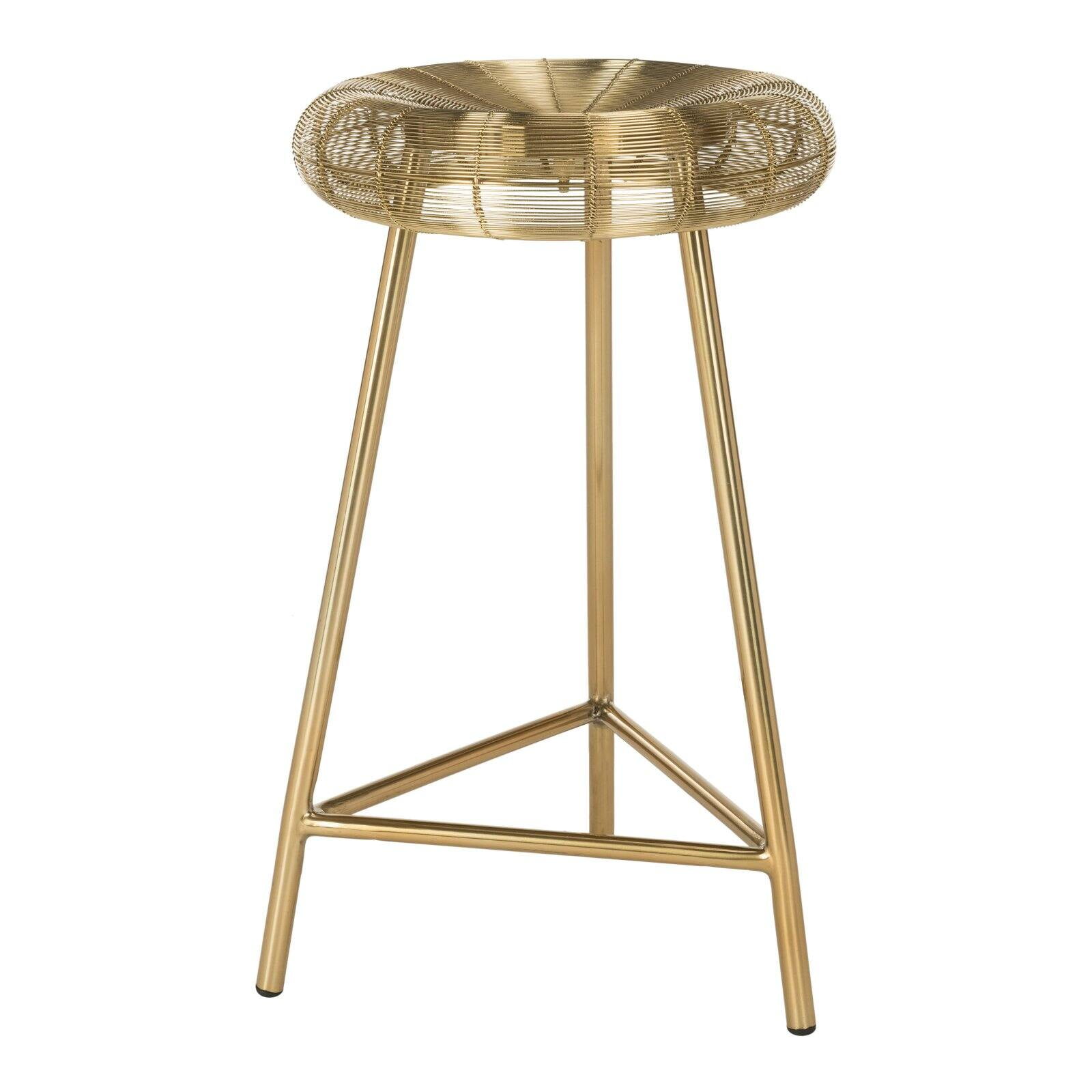 Safavieh Addison Midcentury Retro Wire Weaved Barstool Gold Walmart Com Walmart Com
