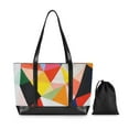 thumbnail image 7 of FORMRS Canvas Laptop Tote Bag for Women with 15.6" Computer Compartments Shoulder Handbag, Purple Triangles, 7 of 7