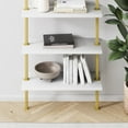 thumbnail image 4 of Nathan James Theo 6-Shelf Tall Bookcase Wall Mount Bookshelf White Wood with Gold Brass Metal Frame White/Gold, 4 of 8